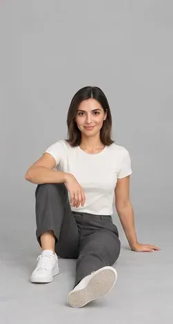 Fashion pose: Floor one knee raised