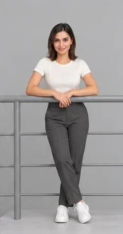 Fashion pose: Railing front lean