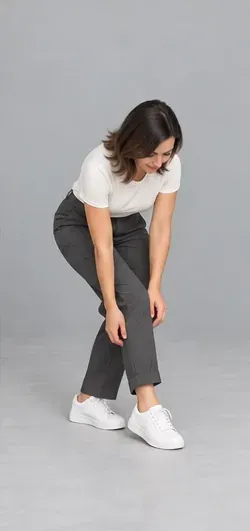Fashion pose: Trouser cuff adjustment