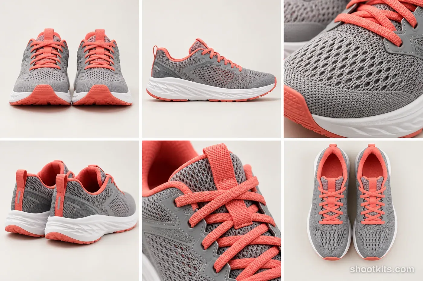 6-panel running equipment product shots made with ChatGPT