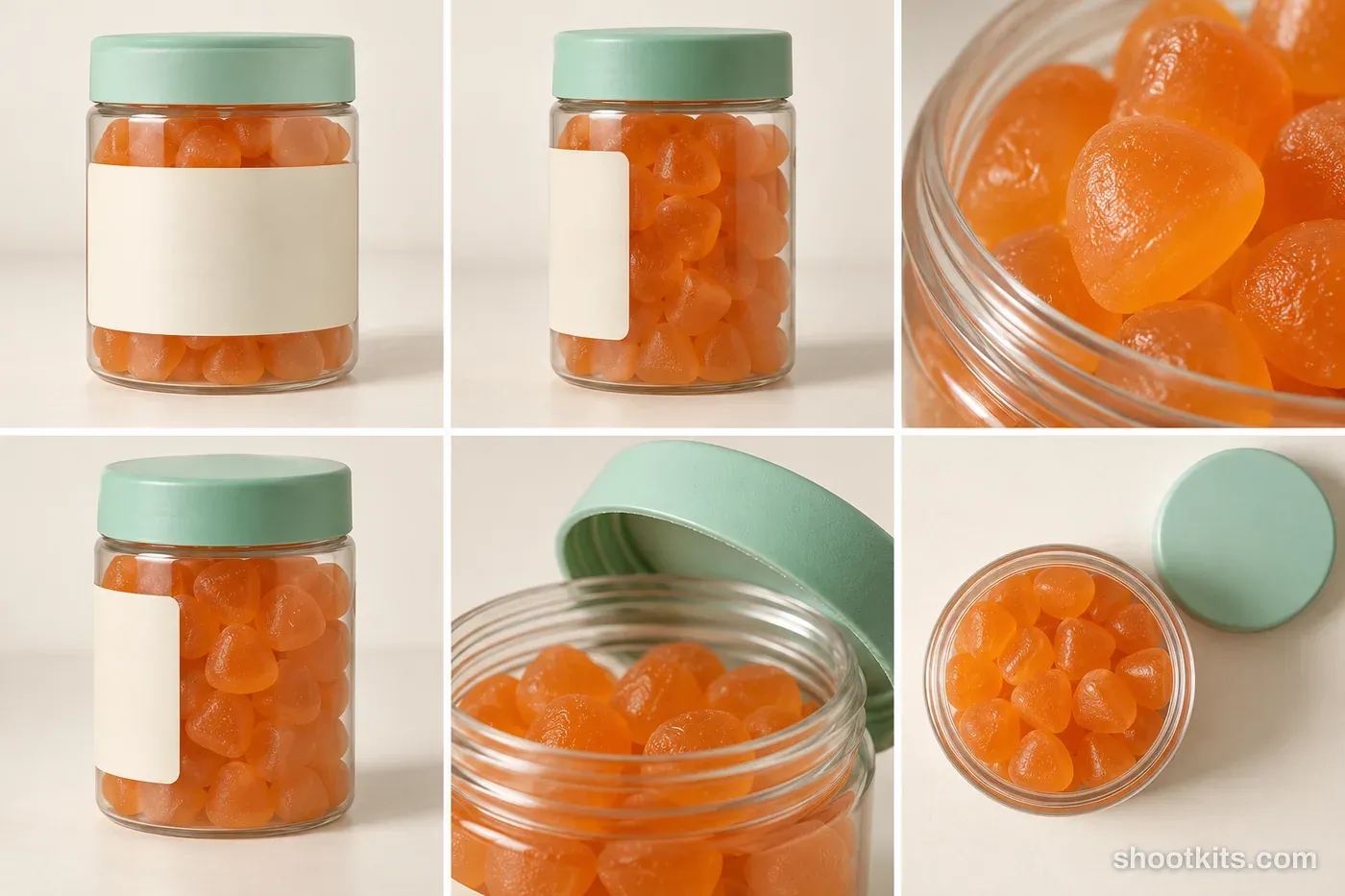 6-panel gummies product shots made with ChatGPT