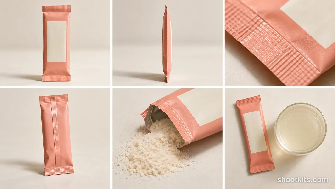 6-panel hydration and electrolytes product shots made with ChatGPT