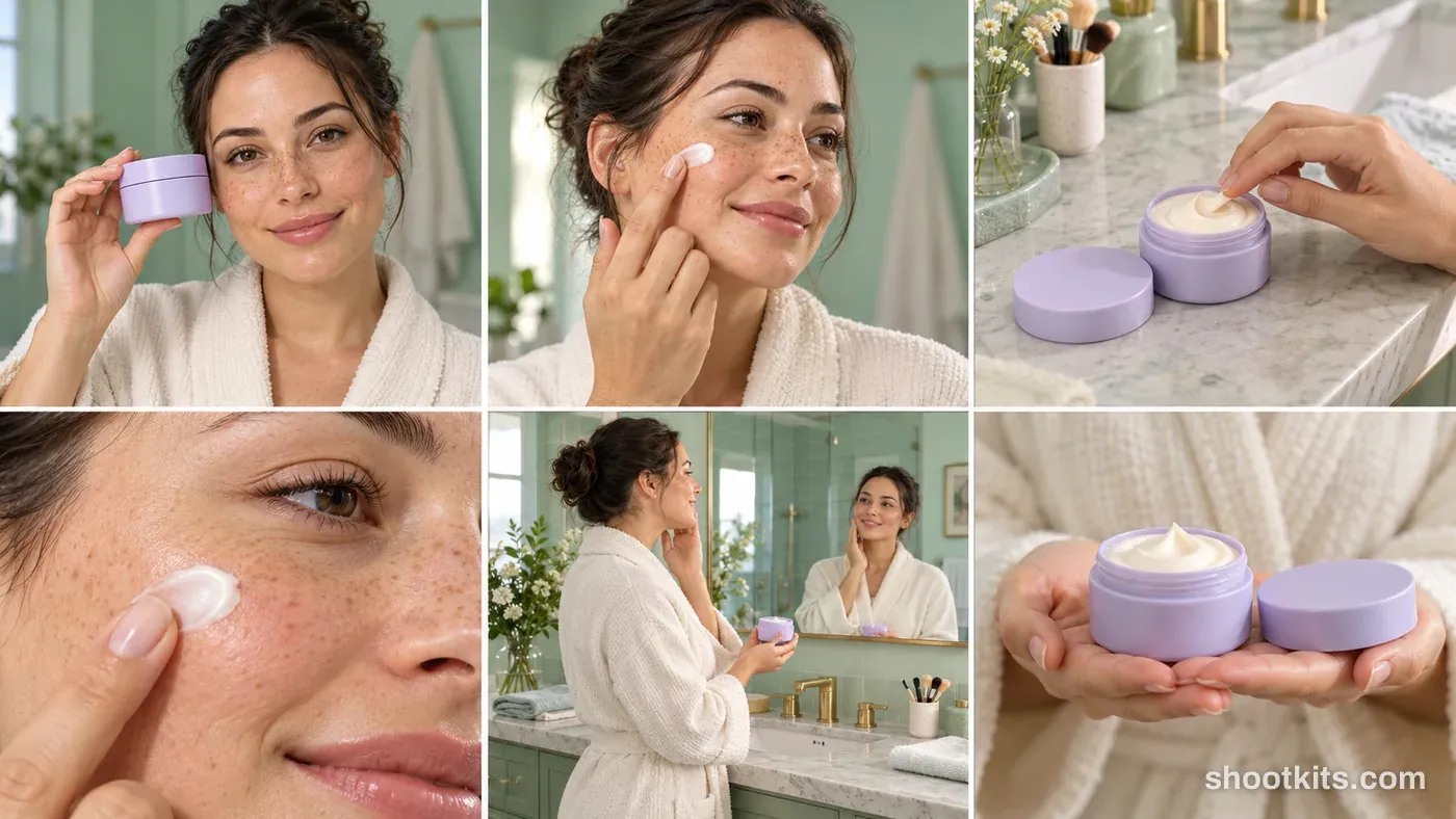 6-panel skincare lifestyle campaign made with ChatGPT