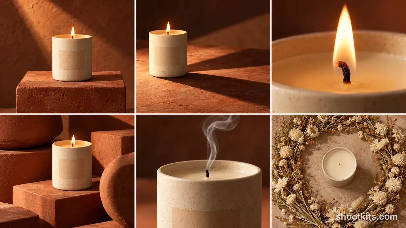 6-panel candle bold creative campaign made with ChatGPT